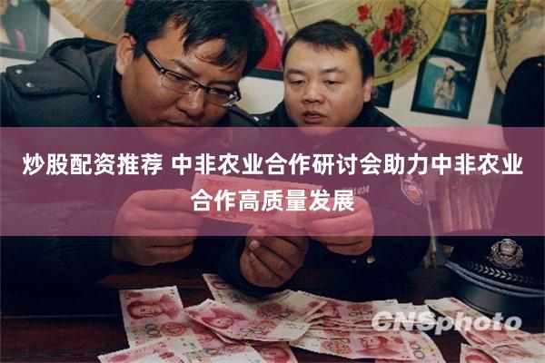 炒股配资推荐 中非农业合作研讨会助力中非农业合作高质量发展